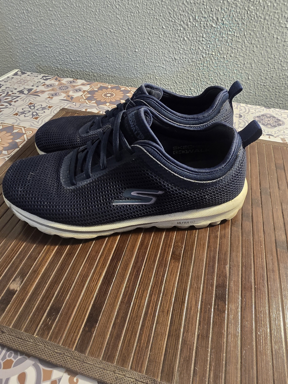 Skechers Women’s Dark Navy Athletic Slip-On Sneakers with Cream Midsole